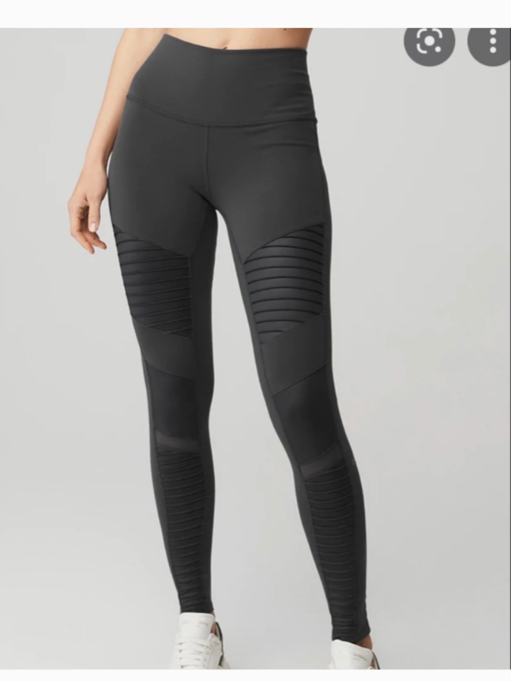 Alo Yoga Grey High-Waist Moto Leggings Size Small